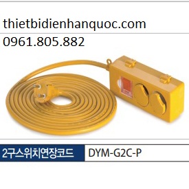 Ổ cắm Hàn Quốc dây10m 2 lỗ có công tắc, lắp bảo vệ DYM-G2C-P