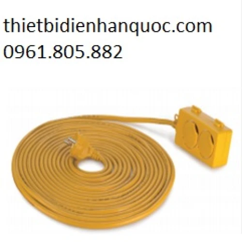 Ổ cắm Hàn Quốc dây10m 2 lỗ có lắp bảo vệ DYM-G2G-P